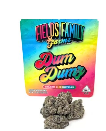 Dum Dumz is one of our newest strains with a evenly balanced hybrid with a cross of Gelato 41 x Zkittles. Total THC: 30.63% - 306.3mg Total CBD: 0% - 0mg Sum of Cannabinoids: 30.63% - 306.3mg